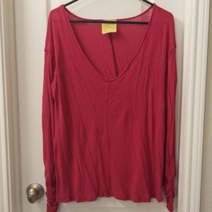 Free People pink Blouse cropped  in the back